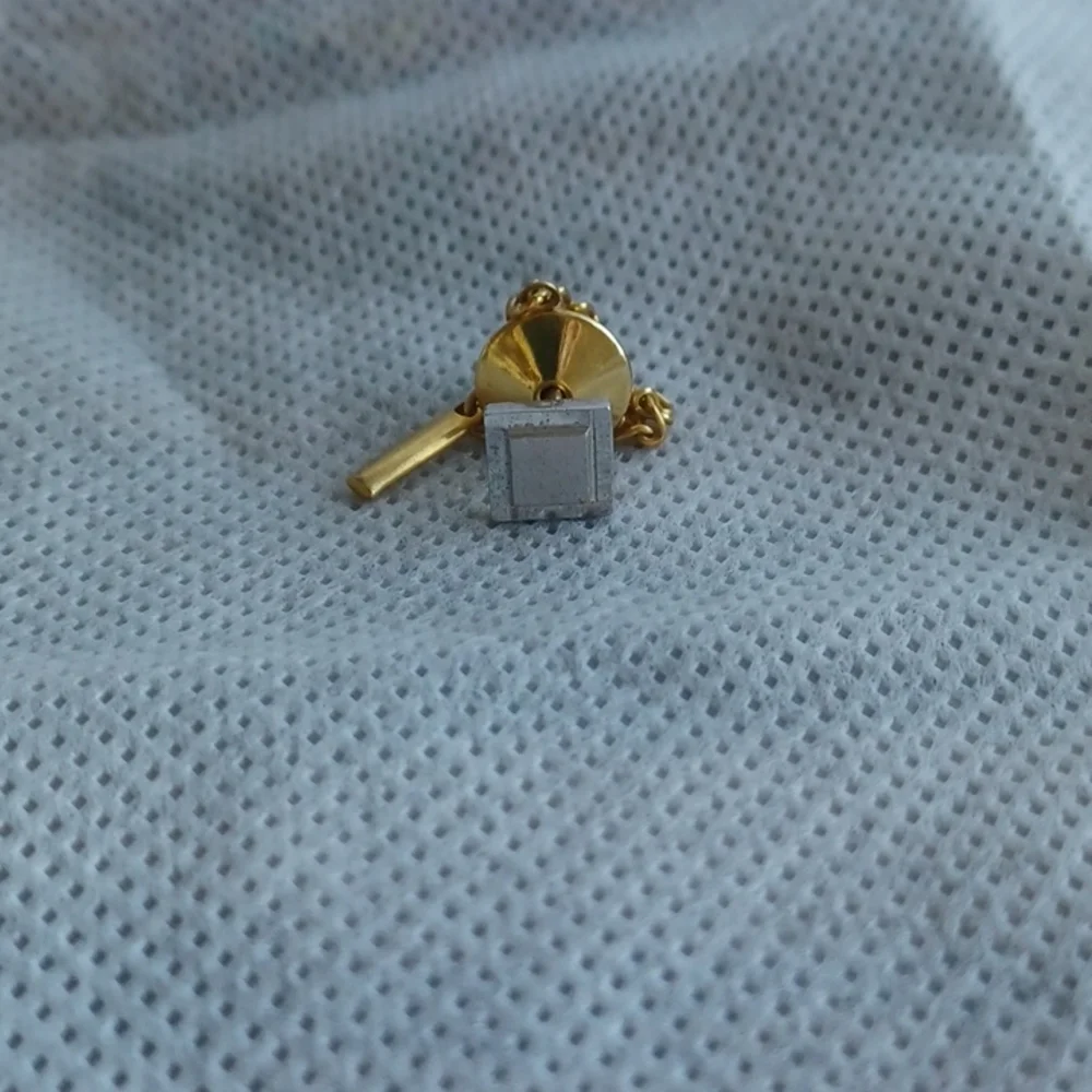 Anson Vintage Sterling Silver Square Lapel Tie Tack Pin